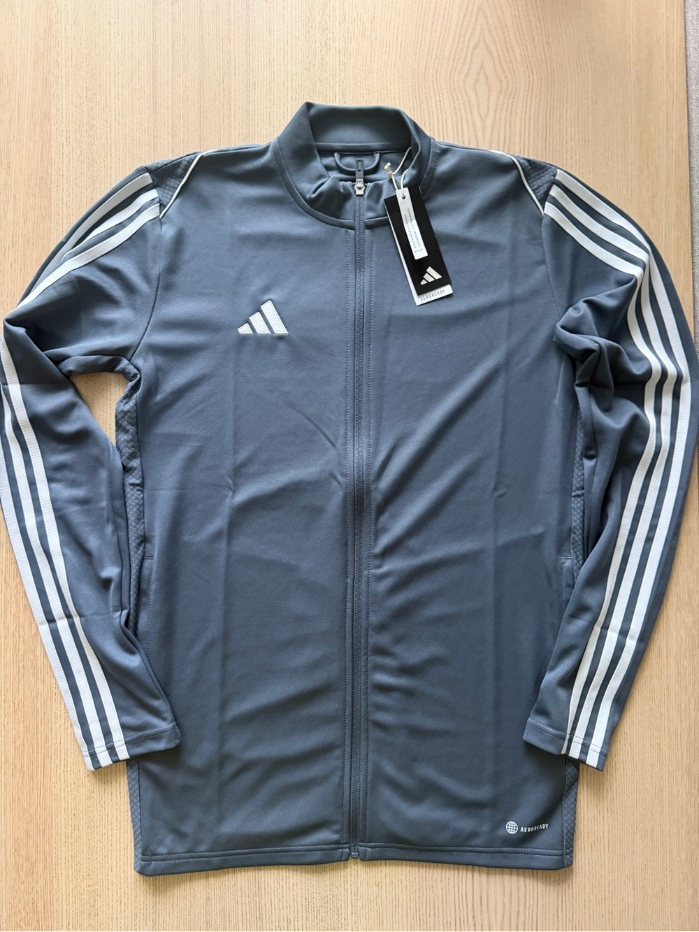 Adidas Men's Large Tiro 21 Track Jacket Aeroready Gray Full Zip NWT